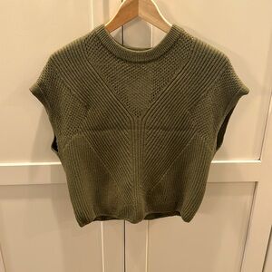 Express cropped holiday olive green sweater XS